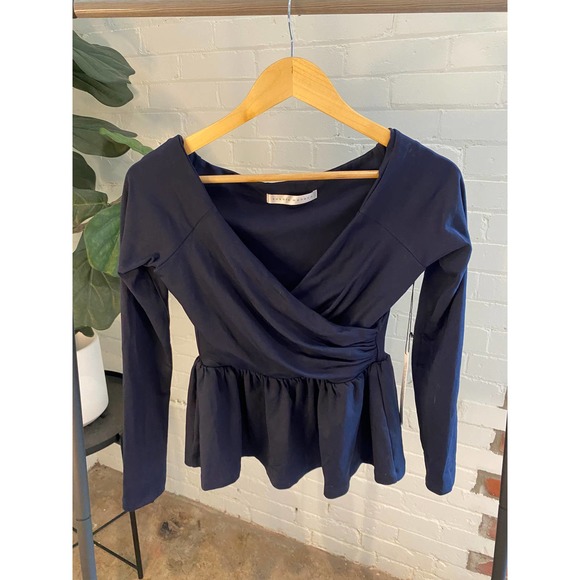 Susana Monaco Cross Front Off the Shoulder Peplum Blouse - Picture 2 of 6